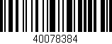 Código de barras (EAN, GTIN, SKU, ISBN): '40078384'
