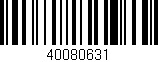 Código de barras (EAN, GTIN, SKU, ISBN): '40080631'