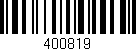 Código de barras (EAN, GTIN, SKU, ISBN): '400819'