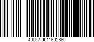 Código de barras (EAN, GTIN, SKU, ISBN): '40087-0011602660'