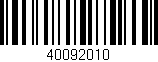 Código de barras (EAN, GTIN, SKU, ISBN): '40092010'