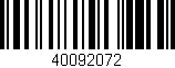 Código de barras (EAN, GTIN, SKU, ISBN): '40092072'