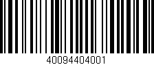 Código de barras (EAN, GTIN, SKU, ISBN): '40094404001'