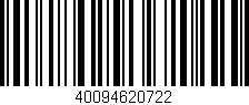 Código de barras (EAN, GTIN, SKU, ISBN): '40094620722'