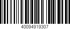 Código de barras (EAN, GTIN, SKU, ISBN): '40094919307'