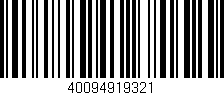 Código de barras (EAN, GTIN, SKU, ISBN): '40094919321'