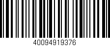 Código de barras (EAN, GTIN, SKU, ISBN): '40094919376'