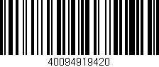 Código de barras (EAN, GTIN, SKU, ISBN): '40094919420'