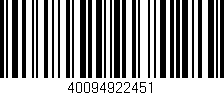 Código de barras (EAN, GTIN, SKU, ISBN): '40094922451'