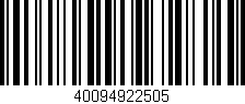 Código de barras (EAN, GTIN, SKU, ISBN): '40094922505'