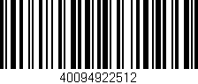 Código de barras (EAN, GTIN, SKU, ISBN): '40094922512'