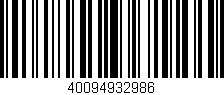 Código de barras (EAN, GTIN, SKU, ISBN): '40094932986'