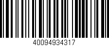Código de barras (EAN, GTIN, SKU, ISBN): '40094934317'