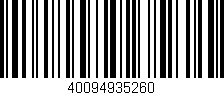 Código de barras (EAN, GTIN, SKU, ISBN): '40094935260'