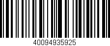 Código de barras (EAN, GTIN, SKU, ISBN): '40094935925'