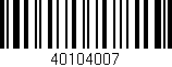 Código de barras (EAN, GTIN, SKU, ISBN): '40104007'