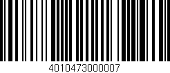 Código de barras (EAN, GTIN, SKU, ISBN): '4010473000007'