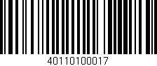 Código de barras (EAN, GTIN, SKU, ISBN): '40110100017'