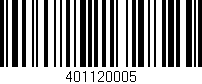 Código de barras (EAN, GTIN, SKU, ISBN): '401120005'