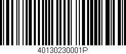 Código de barras (EAN, GTIN, SKU, ISBN): '40130230001P'