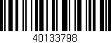 Código de barras (EAN, GTIN, SKU, ISBN): '40133798'