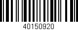 Código de barras (EAN, GTIN, SKU, ISBN): '40150920'