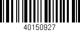 Código de barras (EAN, GTIN, SKU, ISBN): '40150927'