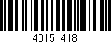 Código de barras (EAN, GTIN, SKU, ISBN): '40151418'
