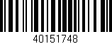 Código de barras (EAN, GTIN, SKU, ISBN): '40151748'