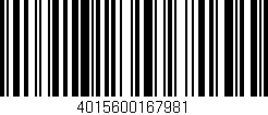 Código de barras (EAN, GTIN, SKU, ISBN): '4015600167981'