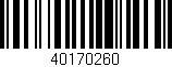 Código de barras (EAN, GTIN, SKU, ISBN): '40170260'