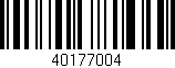 Código de barras (EAN, GTIN, SKU, ISBN): '40177004'