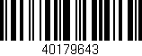 Código de barras (EAN, GTIN, SKU, ISBN): '40179643'