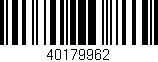 Código de barras (EAN, GTIN, SKU, ISBN): '40179962'