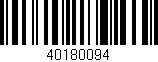 Código de barras (EAN, GTIN, SKU, ISBN): '40180094'