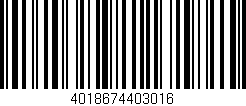 Código de barras (EAN, GTIN, SKU, ISBN): '4018674403016'