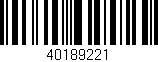 Código de barras (EAN, GTIN, SKU, ISBN): '40189221'