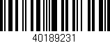 Código de barras (EAN, GTIN, SKU, ISBN): '40189231'