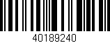 Código de barras (EAN, GTIN, SKU, ISBN): '40189240'