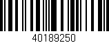 Código de barras (EAN, GTIN, SKU, ISBN): '40189250'