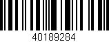 Código de barras (EAN, GTIN, SKU, ISBN): '40189284'