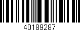 Código de barras (EAN, GTIN, SKU, ISBN): '40189287'