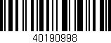 Código de barras (EAN, GTIN, SKU, ISBN): '40190998'