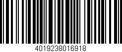 Código de barras (EAN, GTIN, SKU, ISBN): '4019238016918'