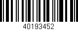 Código de barras (EAN, GTIN, SKU, ISBN): '40193452'