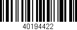 Código de barras (EAN, GTIN, SKU, ISBN): '40194422'