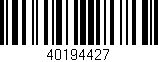 Código de barras (EAN, GTIN, SKU, ISBN): '40194427'