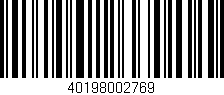 Código de barras (EAN, GTIN, SKU, ISBN): '40198002769'