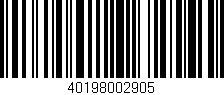 Código de barras (EAN, GTIN, SKU, ISBN): '40198002905'
