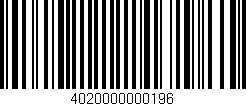Código de barras (EAN, GTIN, SKU, ISBN): '4020000000196'